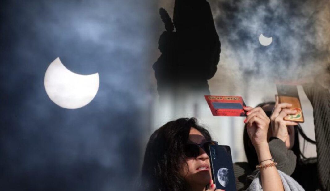 Comenzó el eclipse solar parcial de 2025: El fenómeno de los “Cuernos del Diablo”