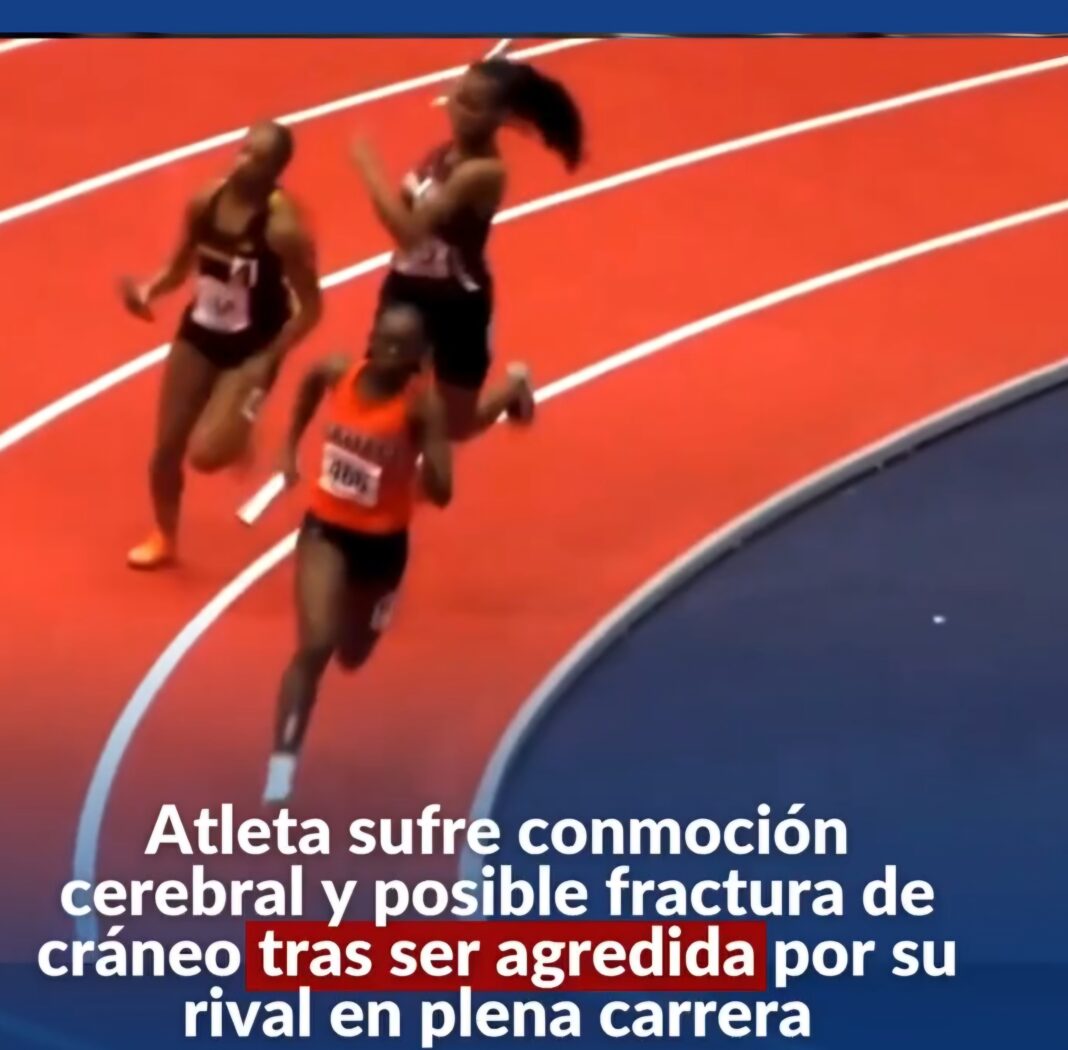 Una atleta sufre una conmoción cerebral y posible fractura de cráneo al ser agredida por una rival con un testigo