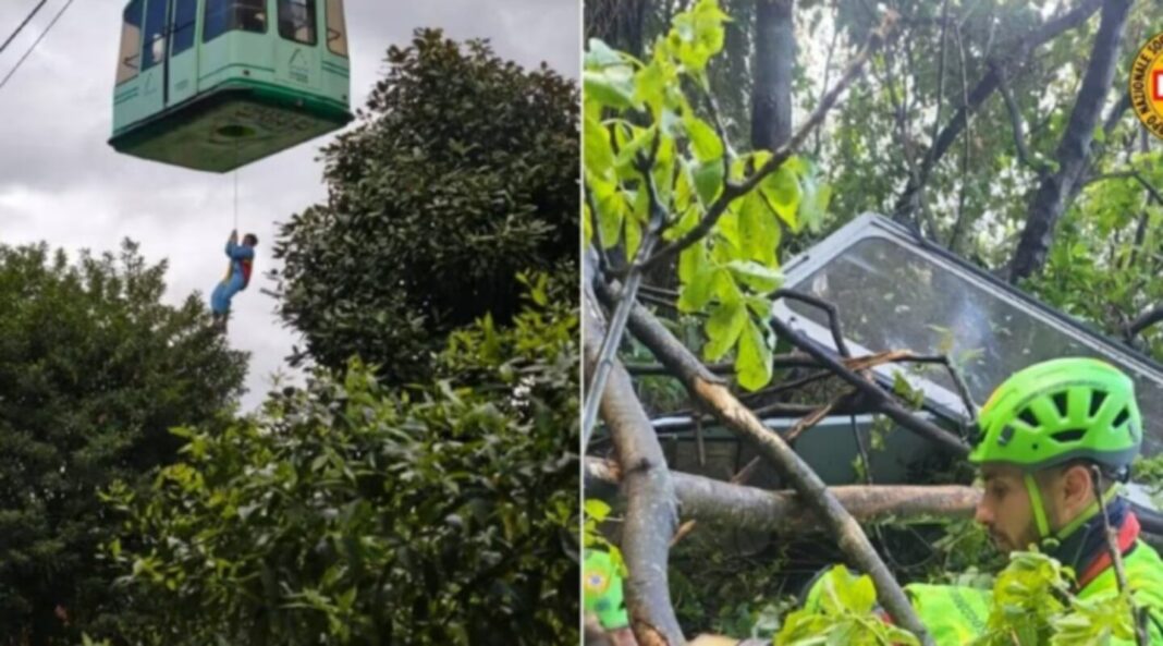 Se cayó un teleférico en Nápoles, Italia y hay al menos tres muertos