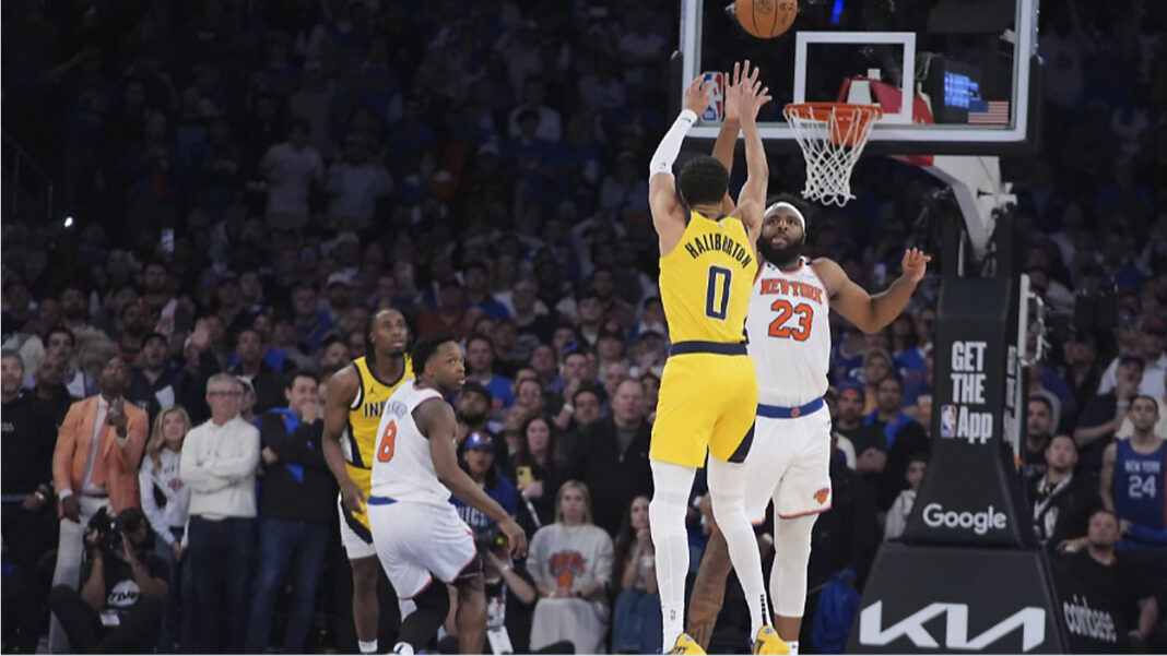 Pacers empatan con tiro de Haliburton al final y vencen 138-135 a Knicks en tiempo extra
