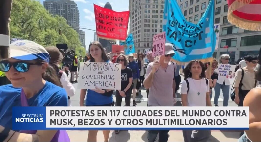 Marchan en protesta contra Elon Musk (Tesla) y Jeff Bezos (Amazon)