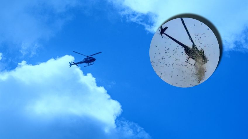 Arrojan miles de dólares desde un helicóptero; fue el último deseo de un empresario antes de morir