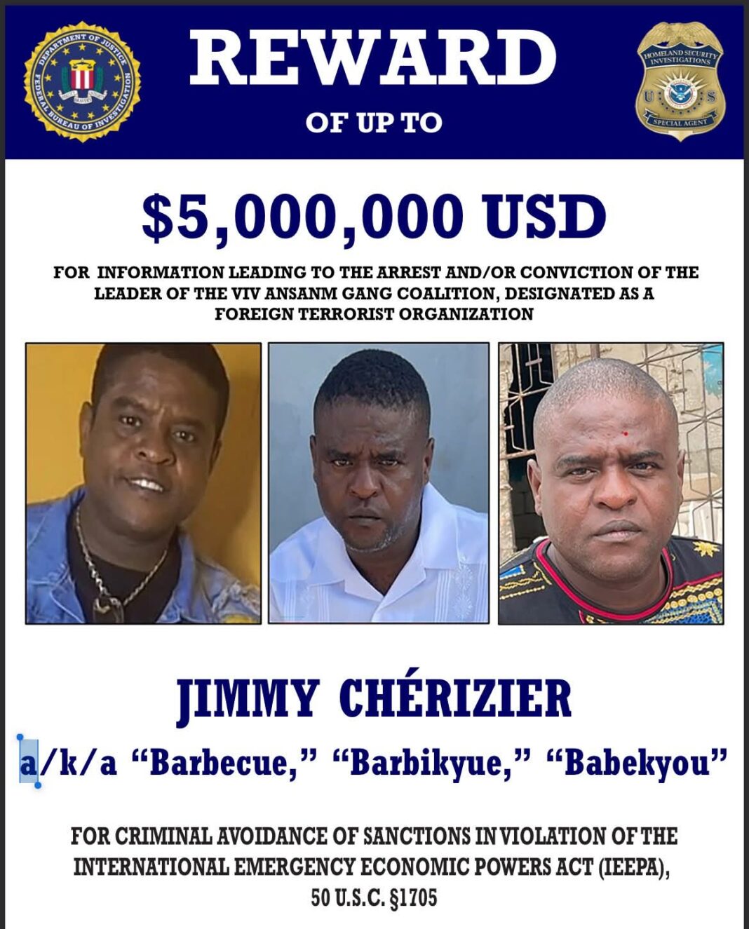 EE. UU. ofrece cinco millones de dólares por el paradero del pandillero haitiano Barbecue EE. UU. ofrece cinco millones de dólares por el paradero del pandillero haitiano Barbecue