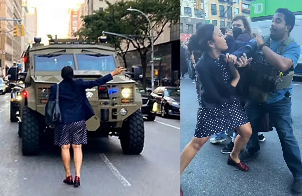 Mujer elegante y valiente enfrenta a Inmigración en redada en Nueva York