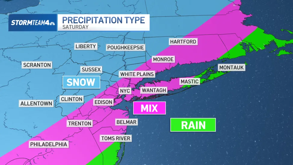   En las zonas costeras, incluida la ciudad de Nueva York, se espera una acumulación de nieve de menos de una pulgada. En muchas zonas, como el este de Long Island y la costa de Jersey, no se observará acumulación de nieve. 