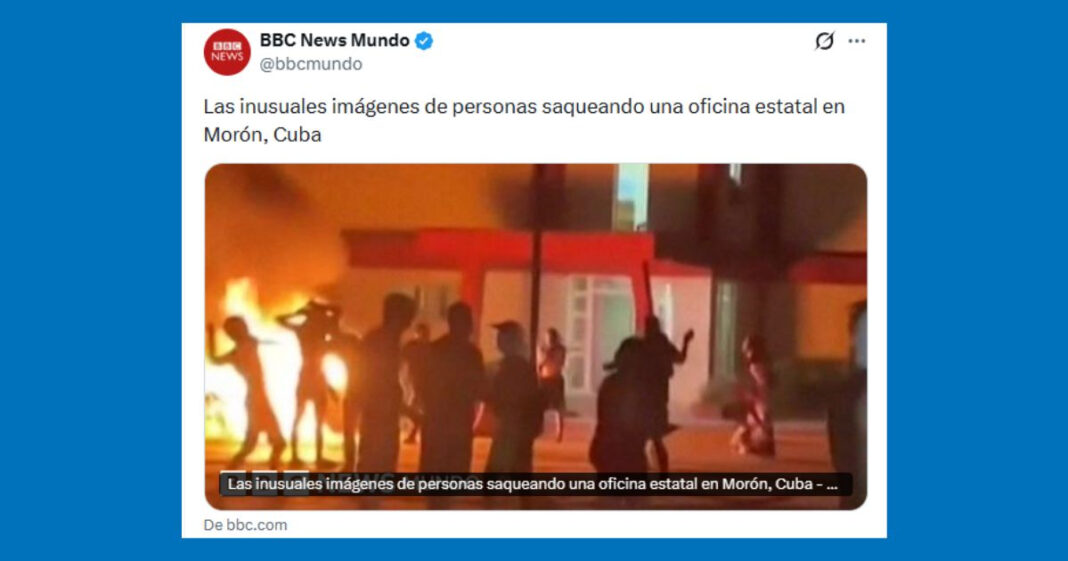 Cubanos furiosos con BBC Mundo por describir las protestas de Morón como un «saqueo» a una «oficina estatal»