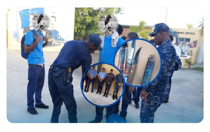 Incautan hasta cuchillos durante requisas en escuelas del Sur, RD Incautan hasta cuchillos durante requisas en escuelas del Sur, RD