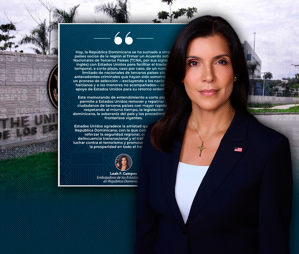 Embajadora de EE.UU. afirma acuerdo de envío de migrantes respetará soberanía de RD Embajadora de EE.UU. afirma acuerdo de envío de migrantes respetará soberanía de RD