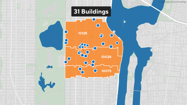 Según funcionarios de salud de la ciudad de Nueva York, 31 edificios en el Upper East Side están relacionados con casos de legionelosis Según funcionarios de salud de la ciudad de Nueva York, 31 edificios en el Upper East Side están relacionados con casos de legionelosis
