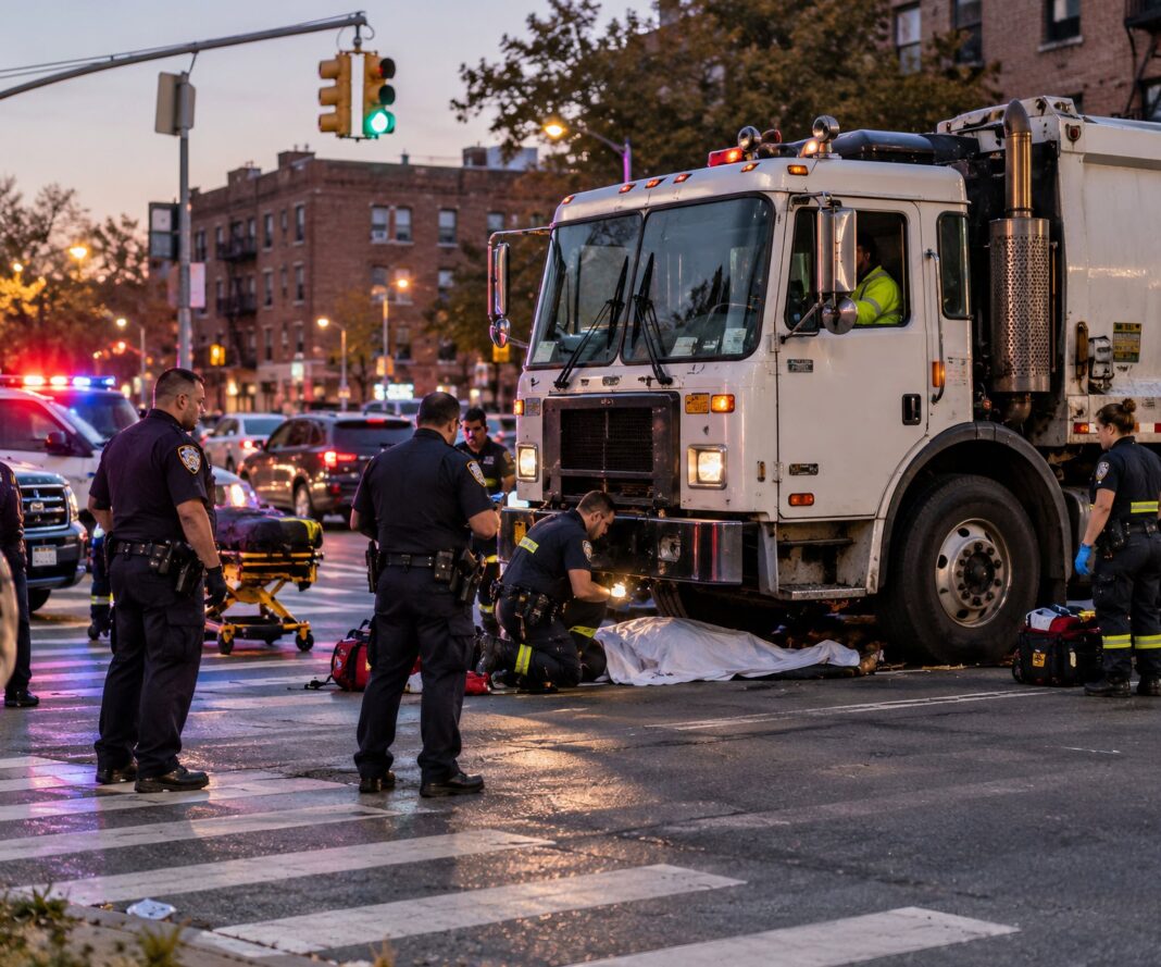 Mujer de 30 años fue atropellada y murió por un camión de basura del Departamento de Saneamiento de Nueva York Mujer de 30 años fue atropellada y murió por un camión de basura del Departamento de Saneamiento de Nueva York